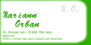 mariann orban business card